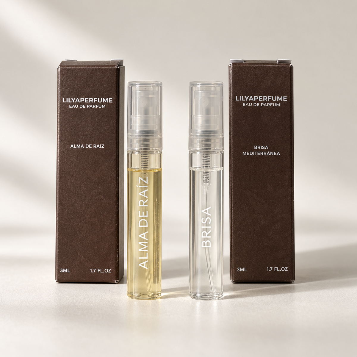 Discovery Set de Lilya Perfume para probar dos fragancias unisex en casa